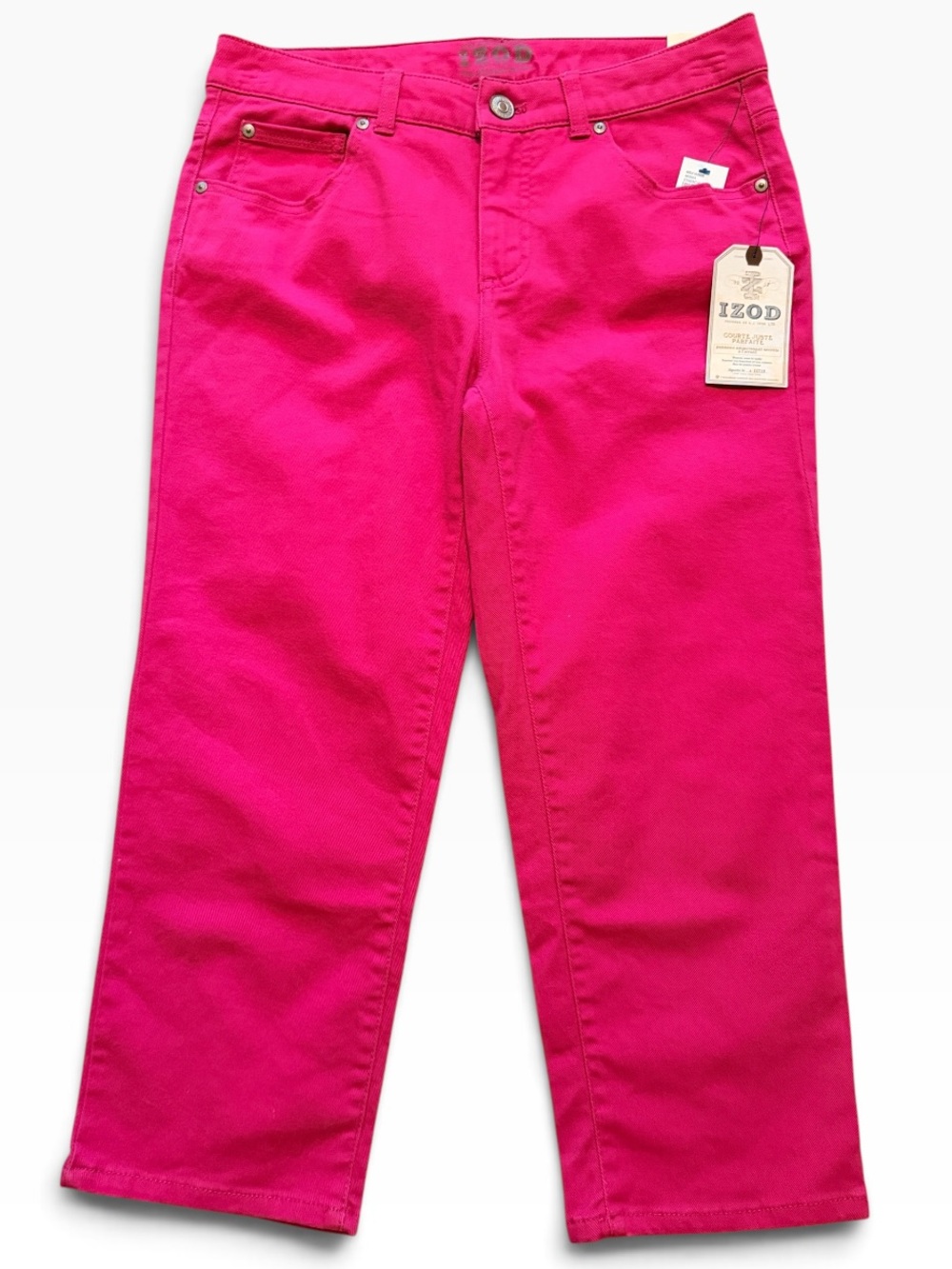Izod Bright Pink "Pink Sultan" Just Right Cropped Jeans 4